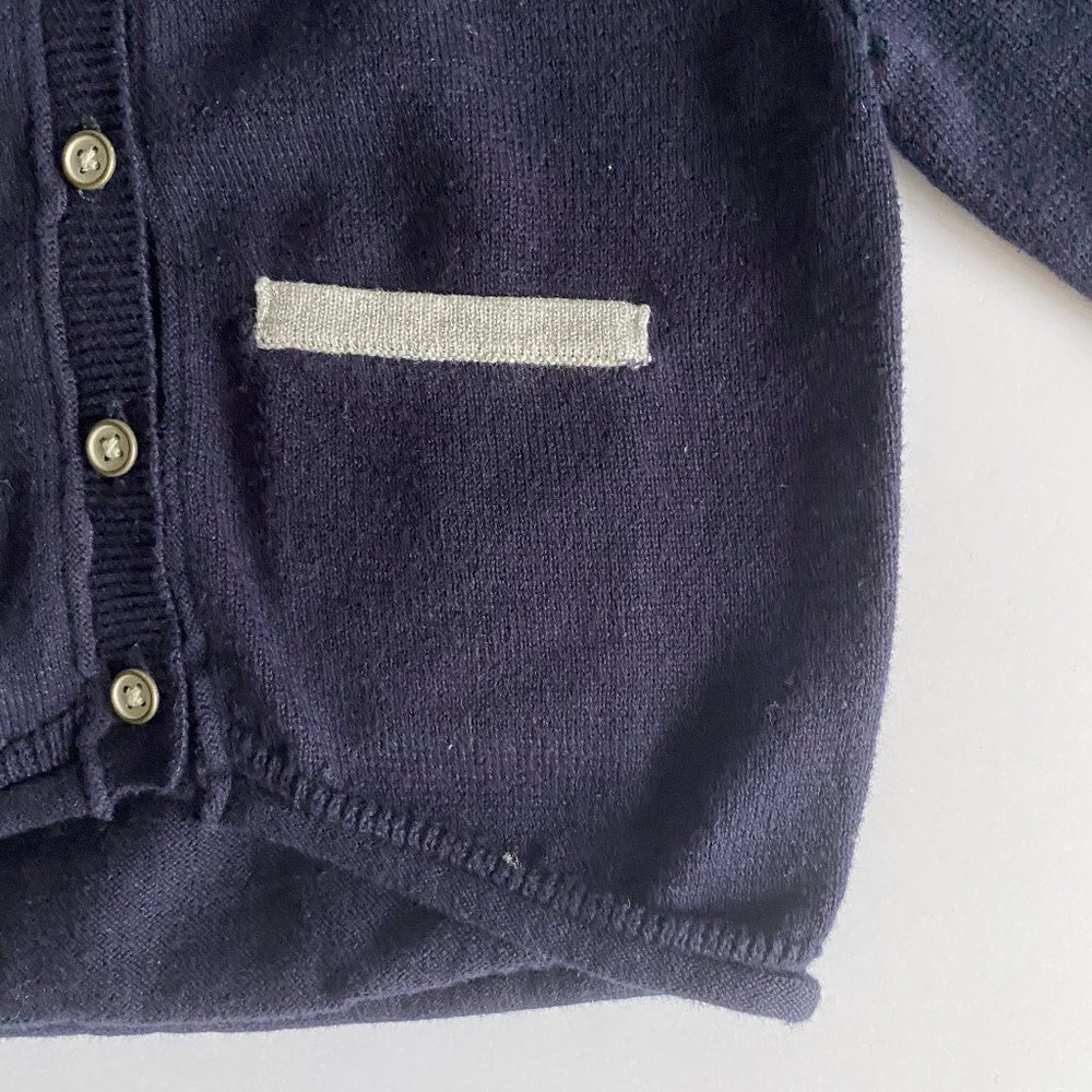 OshKosh B'Gosh Navy Blue Baby Girl 18 Months Hi-Low Cardigan Sweater - Picture 6 of 7